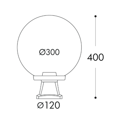 Fumagalli GLOBE 300 MODERN DISMA Pedestal Lantern Product Dimension