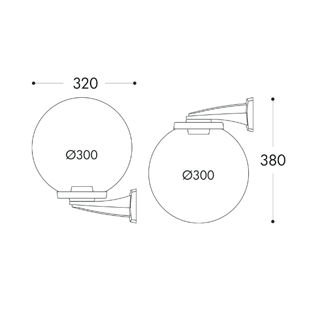 Fumagalli GLOBE 300 MODERN NARDO Wall Light Product Dimension