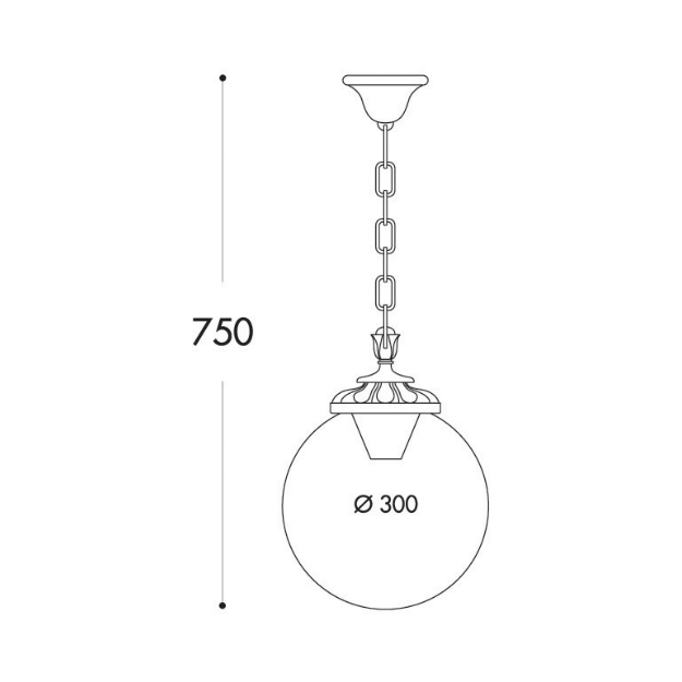 Fumagalli GLOBE 300 SICHEM Chain Light Product Dimension