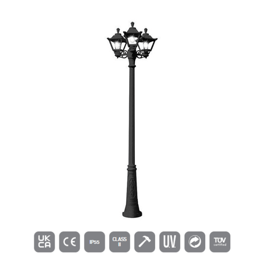 Fumagalli GOLIA GIGI-BISSO TRIPLE Lamp Post - IP55, 6.5W, 2400lm