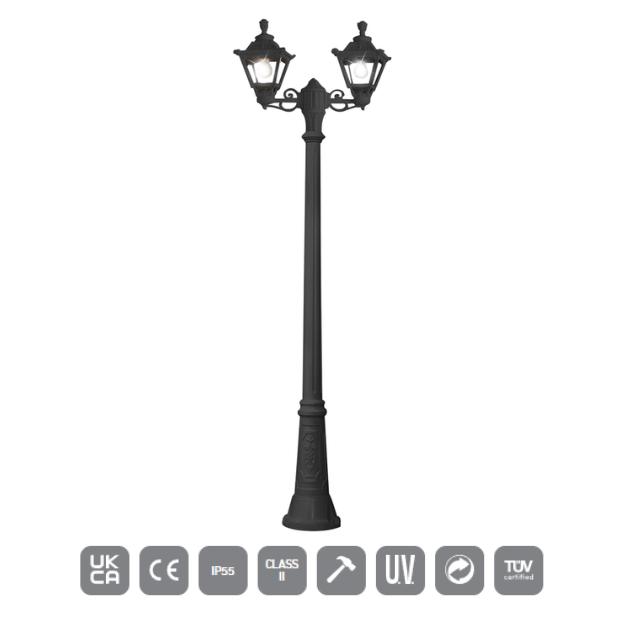 Fumagalli GOLIA GIGI-BISSO TWIN Lamp Post - IP55, 6.5W, 1600lm