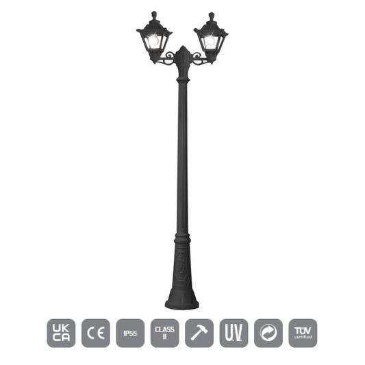Fumagalli GOLIA GIGI-BISSO TWIN Lamp Post - IP55, 6.5W, 1600lm