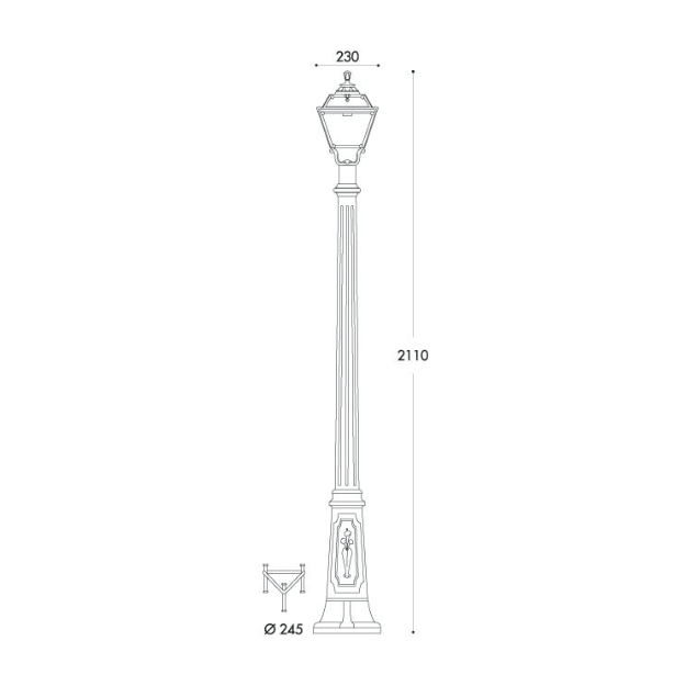 Fumagalli GOLIA GIGI Lamp Post - IP55, 6.5W, 800lm - CMD Online