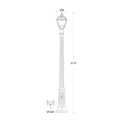 Fumagalli GOLIA GIGI Lamp Post - IP55, 6.5W, 800lm - CMD Online