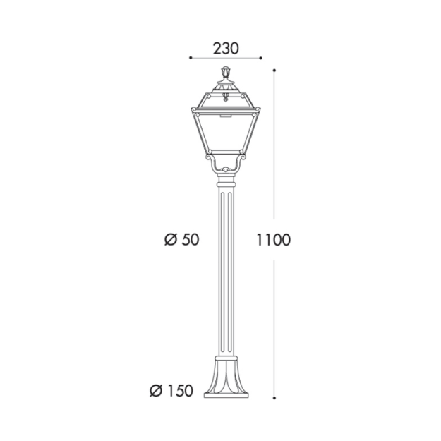 Fumagalli GOLIA MIZAR Lamp Post Product Dimension