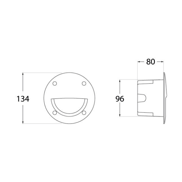 Fumagalli LETI 100 Round-EL Settable CCT LED Brick Light Product Dimension