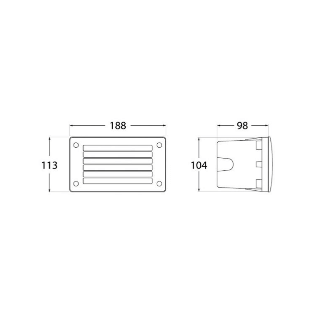Fumagalli LETI 200-GL Settable CCT LED Brick Light Product Dimension