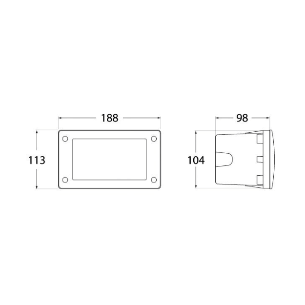 Fumagalli LETI 200 Settable CCT LED Brick Light Product Dimension