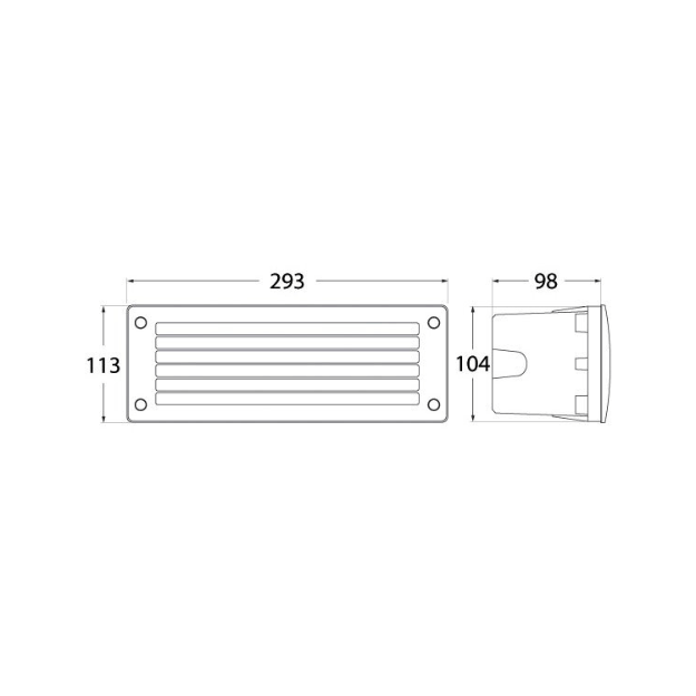 Fumagalli LETI 300-GL Settable CCT LED Brick Light Product Dimension