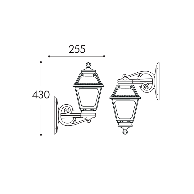 Fumagalli MARY BISSO Small Wall Lantern - Q18.131.AX.F1R - IP55, 6.5W, 800lm