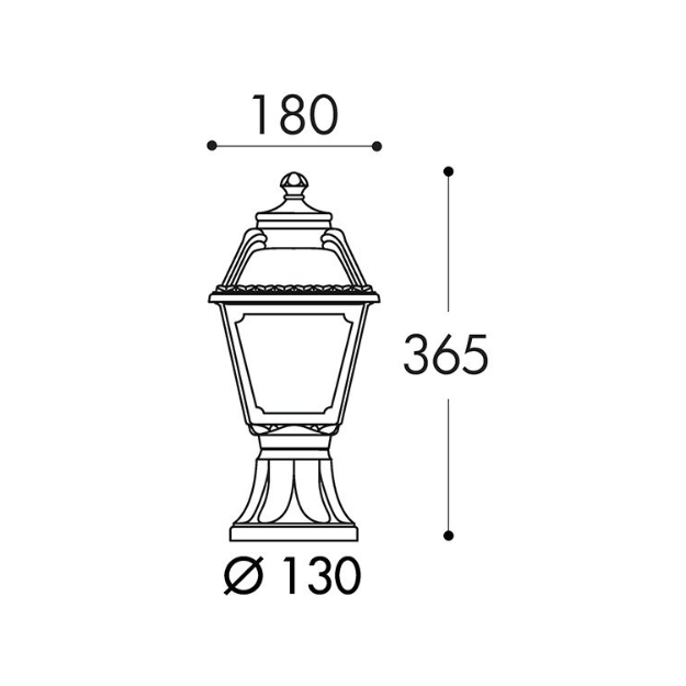 Fumagalli MARY MIKROLOT Small Pedestal Lantern Product Dimension