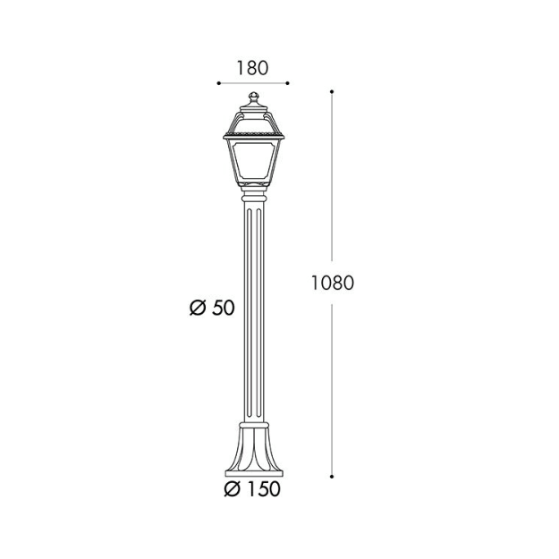 Fumagalli MARY MIZAR Lamp Post Product Dimension