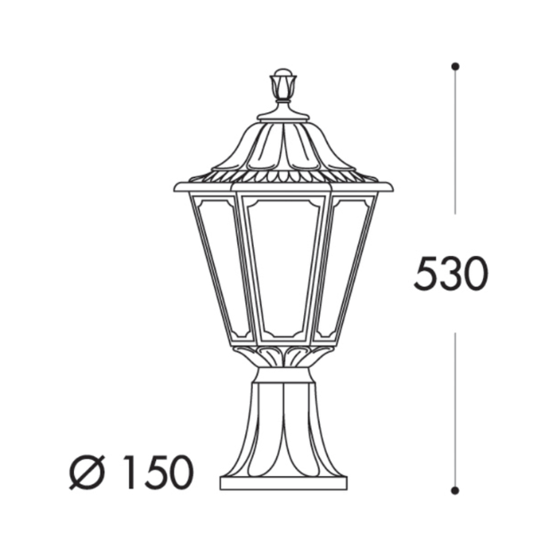 Fumagalli RUT MINILOT Pedestal Lantern Product Dimension