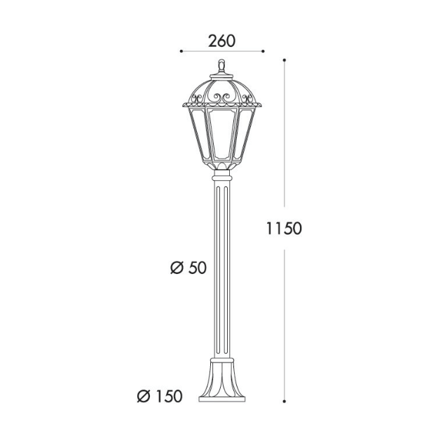 Fumagalli SALEM MIZAR Lamp Post Product Dimension