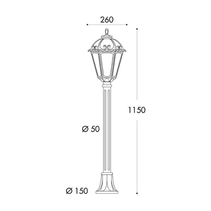 Fumagalli SALEM MIZAR Lamp Post Product Dimension