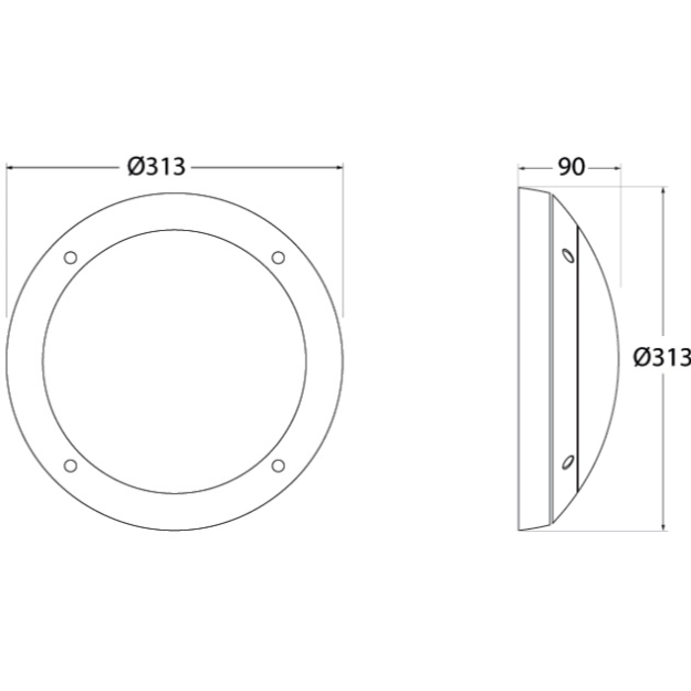 Fumagalli GELMI Settable CCT LED Bulkhead Product Dimension