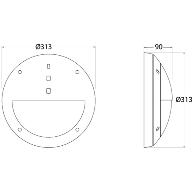 Fumagalli GELMI-EL Settable CCT LED Bulkhead - 110-240V, IP66, 9W/11W/17W - CMD Online