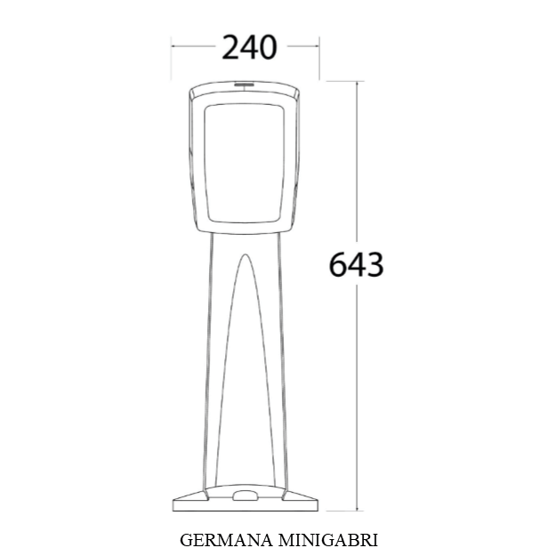 Germana Minigabri Bollard Product Dimension