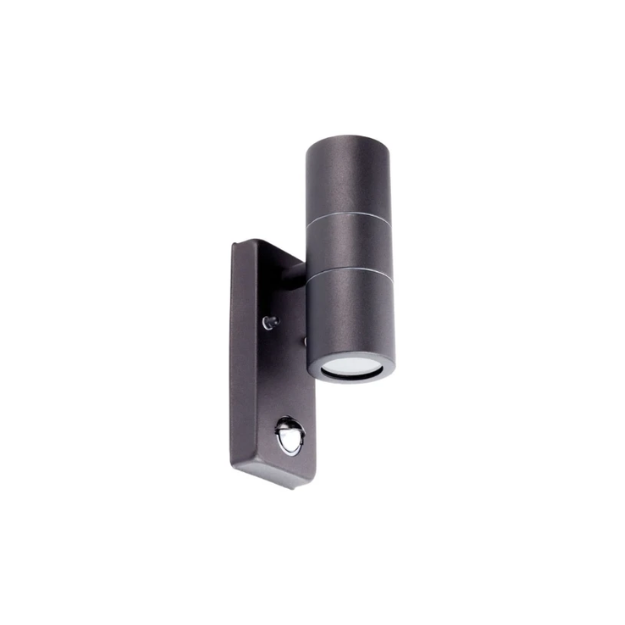 Up and Down Wall Light with PIR Black