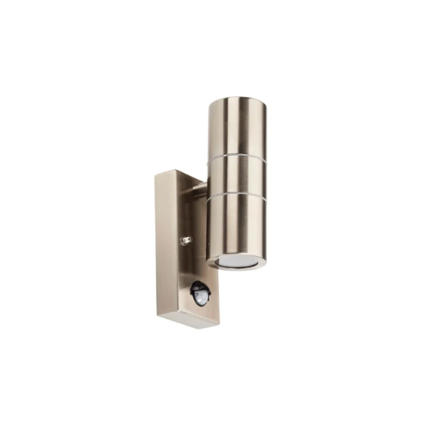 Up and Down Wall Light with PIR Stainless Steel