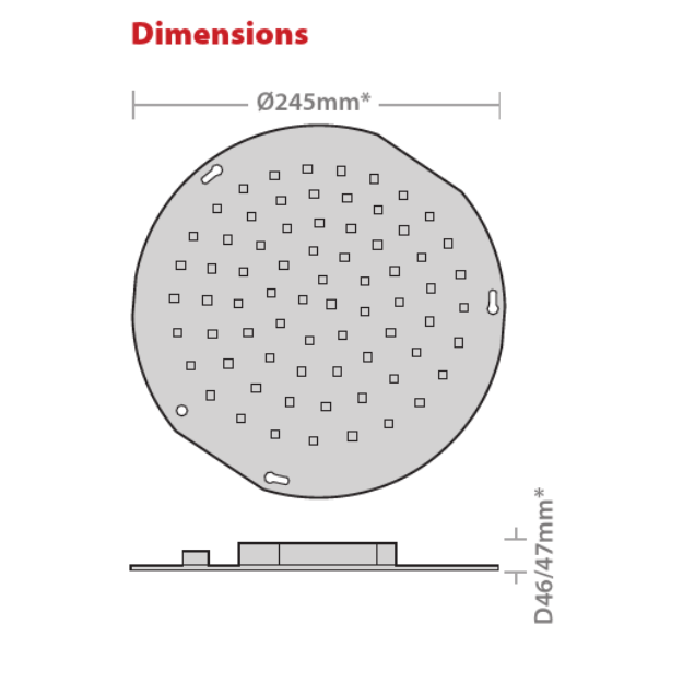 Red Arrow Circular Gear Trays 13w LED - GTC13 - Alternative to 2D Lamps Dimensions