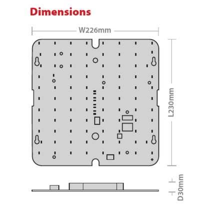 Red Arrow LED Square Gear Trays GTS13-35 - Dimensions