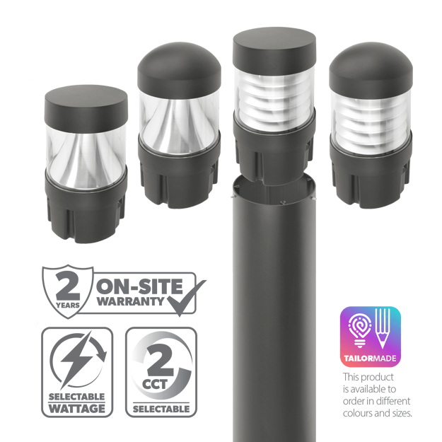 Red Arrow Guard Architectural Bollards - IP68, IK08, LED, 24W, 19W, 14W Product Image