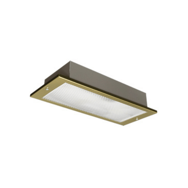 Hollinsend LED Emergency Brass Recessed Bulkhead