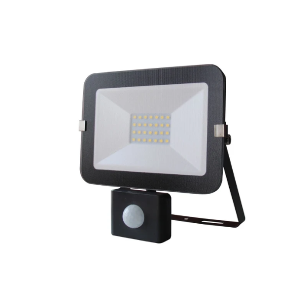 Brackenheath iSpot Frameless LED Floodlights - IP65, 220-240V, 4000K Black Frame with PIR 20W