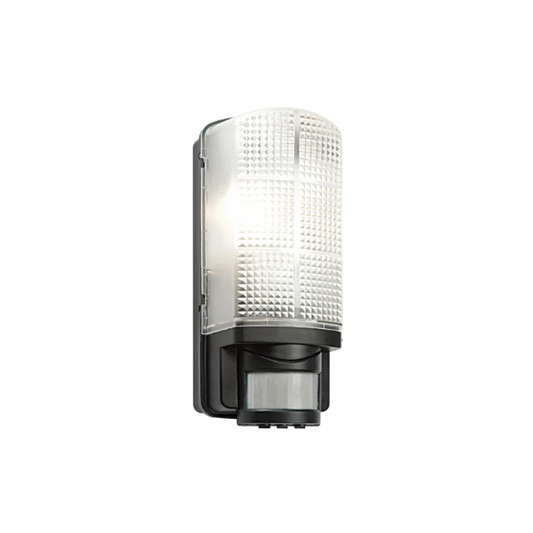 Brackenheath 9.5W 2800K IP44 Compact Bulkhead with Lamp with PIR 220-240V Black