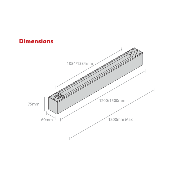 LASER - LINEAR SUSPENDED LUMINAIRE - LAS - Dimension