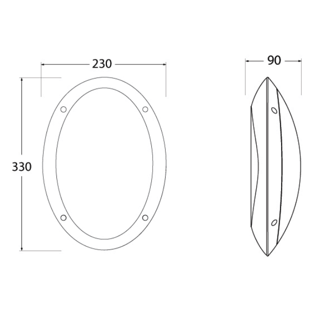 Fumagalli MADDI Open Settable CCT LED Bulkhead Product Dimension