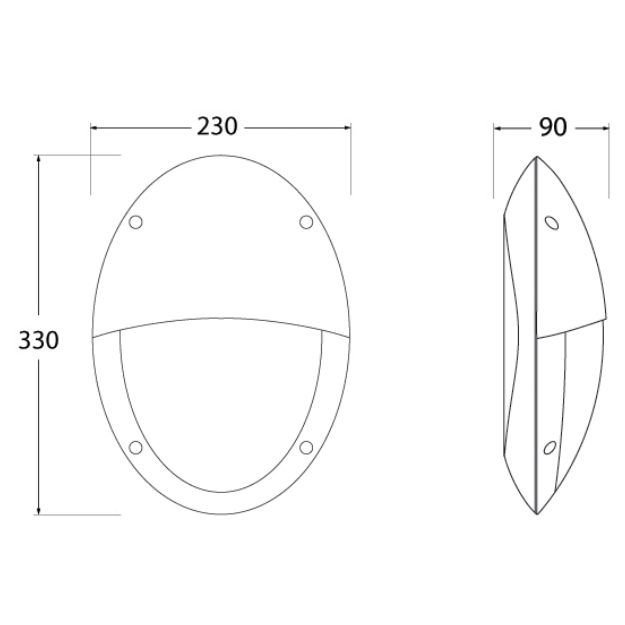 Fumagalli MADDI-VE Settable CCT LED Bulkhead Product Dimension