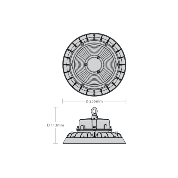 RED ARROW Commando ECO High Bay 150W LED - Dimension