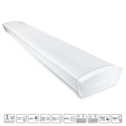 RED ARROW Harvard Twin LED Batten - HAR5/27-47/3CCT/UGR19 - Product Features