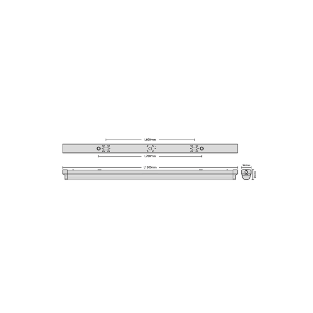 RED ARROW Sabre Evolution CCT LED Batten -  SB41EVO-CCT - Product Dimension