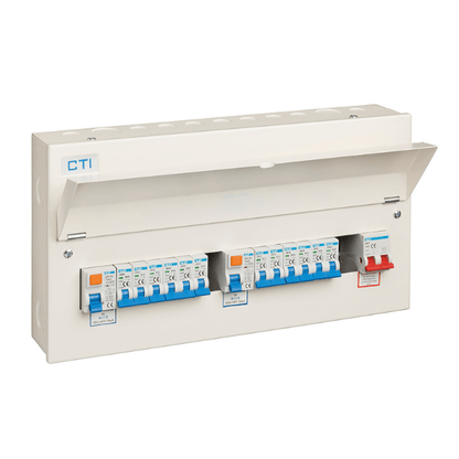 Red Arrow 21 Way Consumer Unit with 2 x 100A Mains Isolator and 2 x 100A Type A RCDs includes 12 MCBs