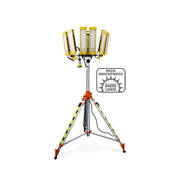 Red Arrow 360 Degree High Lumen Tower Light, 110V, 3M TRIPOD - TWL360-600 84000 Lumens