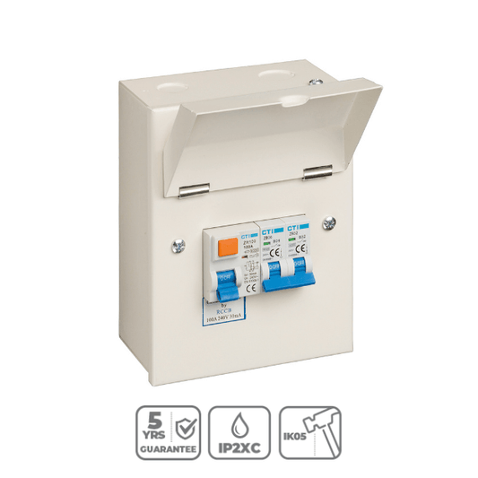 Red Arrow 4 Way Garage Consumer Unit with 1 x 100A Mains Isolator and 1 x 100A Type A RCD and 2 MCBs Product Features