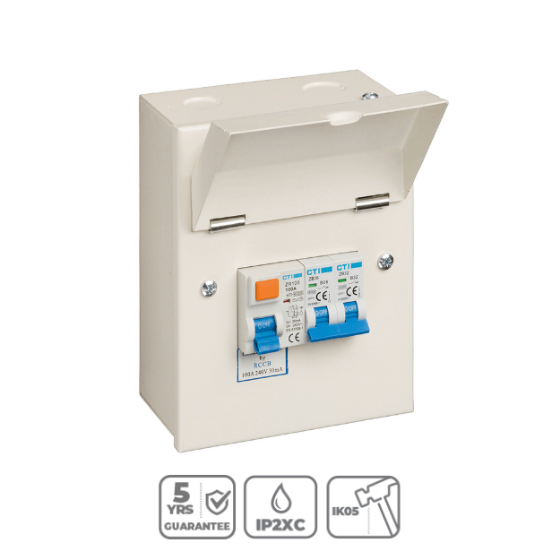 Red Arrow 4 Way Garage Consumer Unit with 1 x 100A Mains Isolator and 1 x 100A Type A RCD and 2 MCBs Product Features