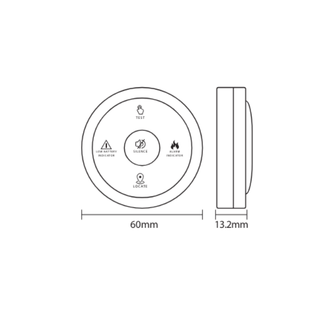 Red Arrow Alarm Remote Control Product Dimension