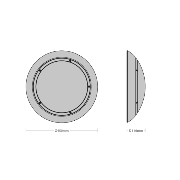 Red Arrow GUARDIAN Anti Ligature Bulkhead Product Dimension
