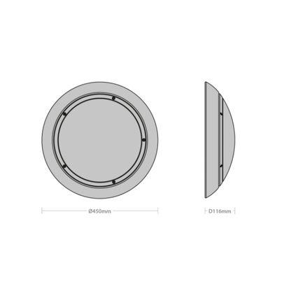 Red Arrow GUARDIAN Anti Ligature Bulkhead Product Dimension