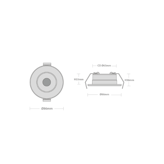 Red Arrow STELLAR 4CCT LED Fire Rated Downlight Product Dimension