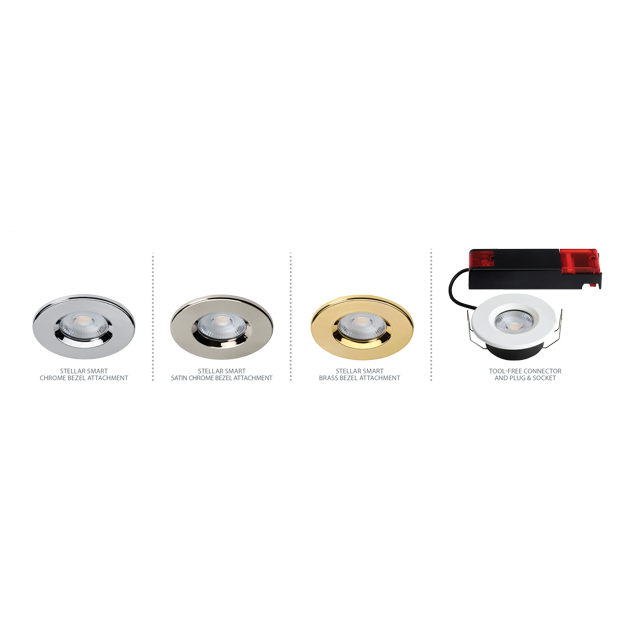 Red Arrow Stellar Smart - Smart Controlled Fire Rated Downlight, IP65 Bezel Options