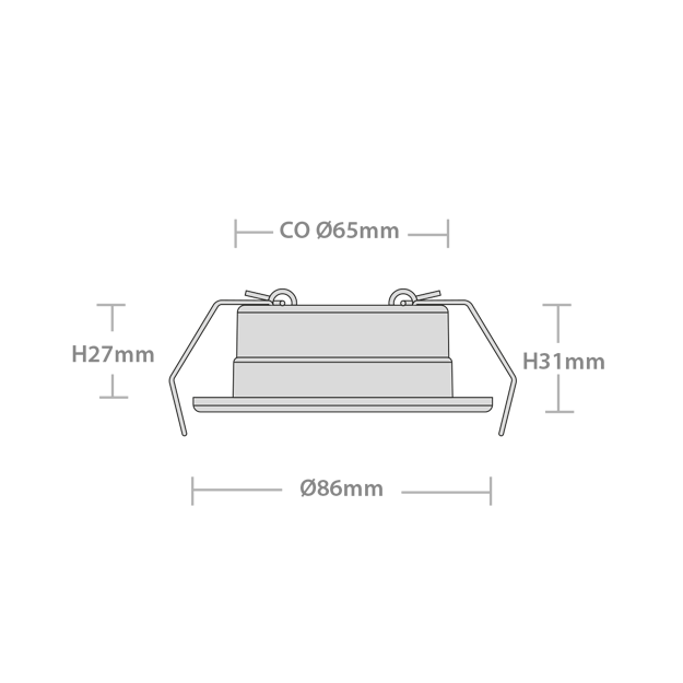 Red Arrow Stellar Smart - Smart Controlled Fire Rated Downlight, IP65 Dimensions