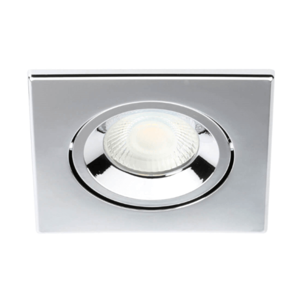 Red Arrow Stellar Title Fire Rated LED Downlight - 3CCT, 40 Degree Angle, IP65, 6W Chrome Square Attachment