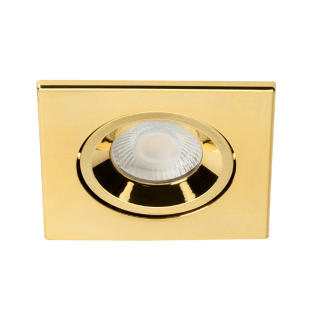 Red Arrow Stellar Smart Tilt LED Downlight - IP65, 40 Degree Beam Angle, 6W  Polished Brass Square Bezel