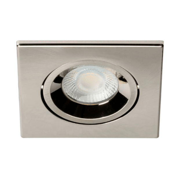 Red Arrow Stellar Title Fire Rated LED Downlight - 3CCT, 40 Degree Angle, IP65, 6W Satin Chrome Square Attachment
