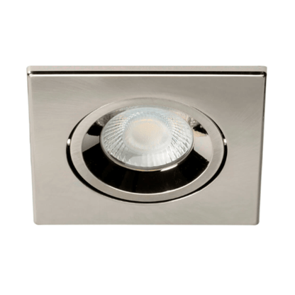 Red Arrow Stellar Title Fire Rated LED Downlight - 3CCT, 40 Degree Angle, IP65, 6W Satin Chrome Square Attachment